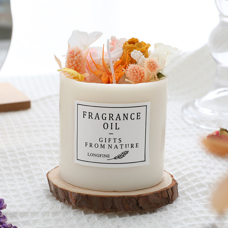 Dried Flowers Decor Candles