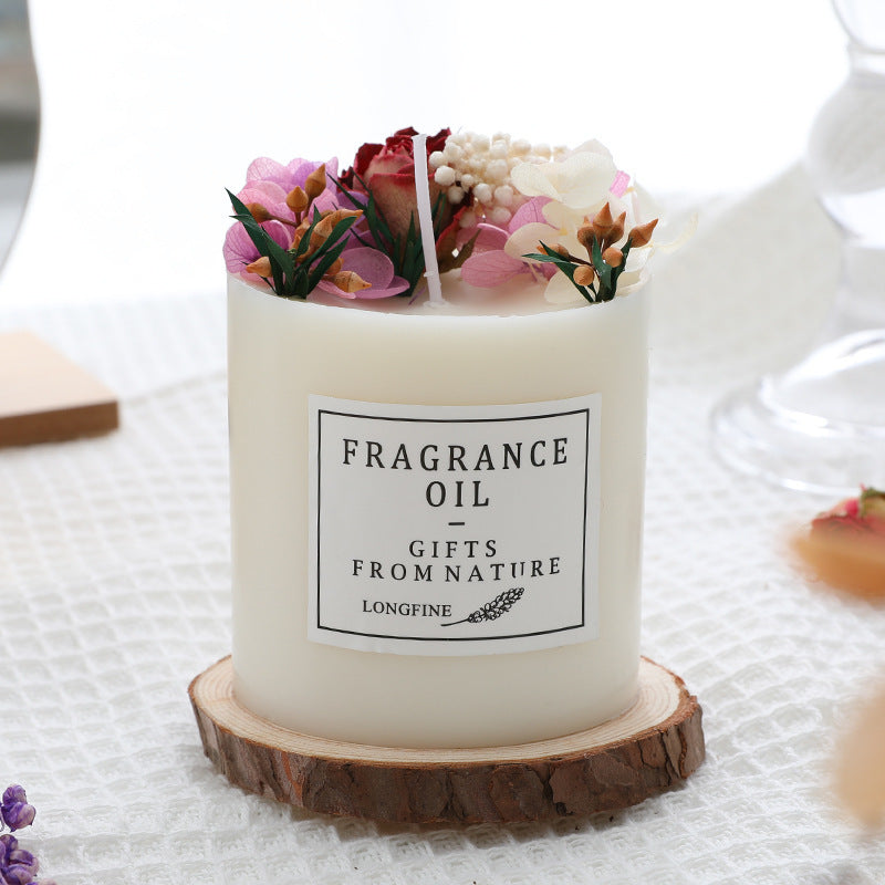 Dried Flowers Decor Candles