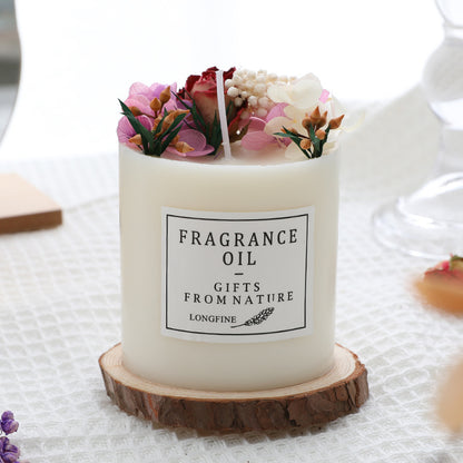 Dried Flowers Decor Candles